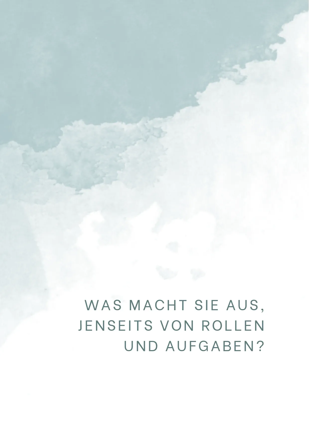 Biografische Impulskarte mit der Frage: Was macht Sie aus, jenseits von Rollen und Aufgaben?